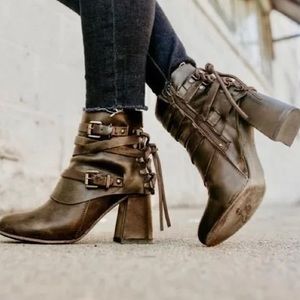 FREEBIRD Hero Brown Leather Bootie